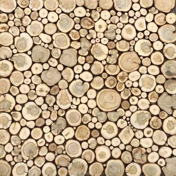 Tree stumps background. Cutting tree trunks placed together for interior Stock Photos