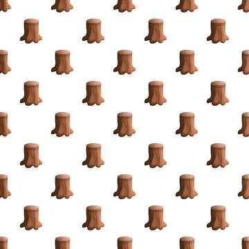 Tree stumps forming a seamless brown wood pattern Stock Illustration