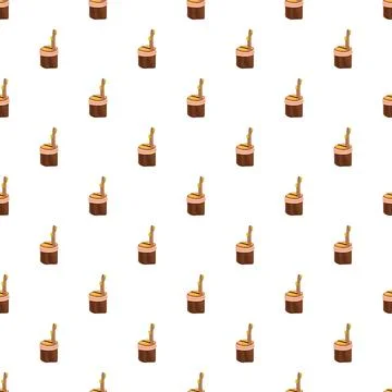 Tree stumps sprouting new shoots seamless pattern Stock-Illustration