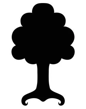 Tree, stylized plant - vector silhouette illustration for sign or logo. Illustrazione stock