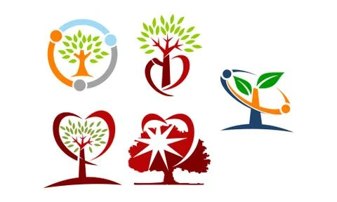 Tree Of Success Template Set Stock-Illustration