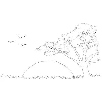 Tree at sunset Stock Illustration