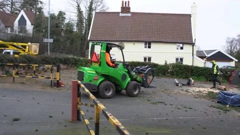 Tree surgeons carrying out emergency work after an extreme storm Stock Footage 170656916