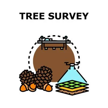 Tree survey using drone technology and data analysis Ilustración de archivo