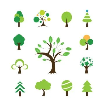 Tree symbol set Stock Illustration