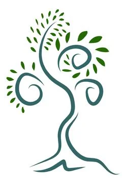 Tree symbol vector doodle tree Illustrazione stock