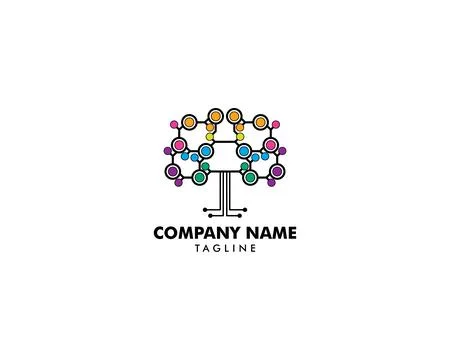 Tree Tech Icon Logo Design Element Stock Illustration