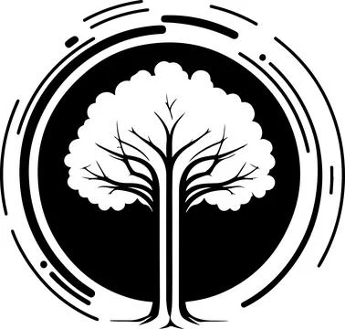 Tree tech logo. Digital tree. Good for t-shirt print design 스톡 일러스트