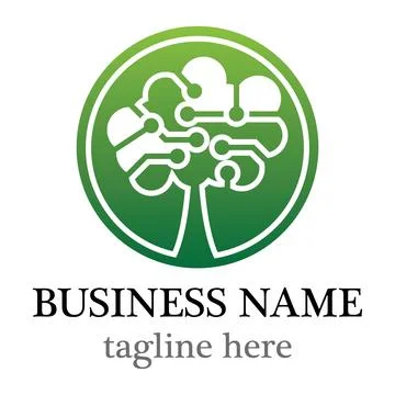 Tree tech logo template 스톡 일러스트