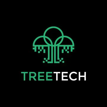 Tree tech logo vector design Stock Illustration