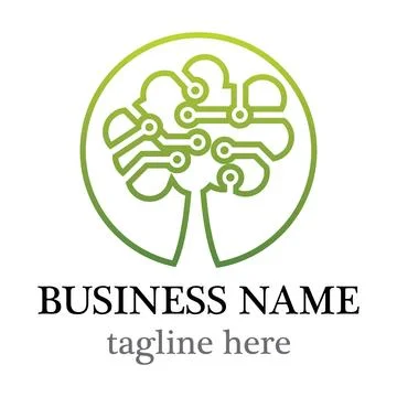 Tree tech logo vector icon design Stock Illustration