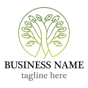 Tree tech logo vector icon design Stock Illustration