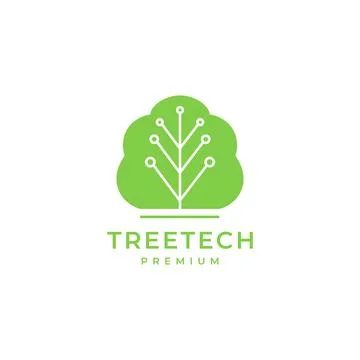 Tree technology line connect nature leaves logo design vector icon illustra.. イラスト素材