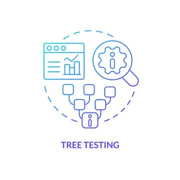 Tree testing blue gradient concept icon 스톡 일러스트