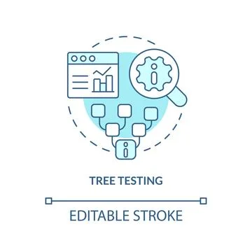 Tree testing turquoise concept icon 스톡 일러스트