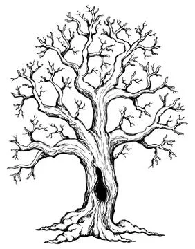 Tree theme drawing - illustration. Stock Illustration
