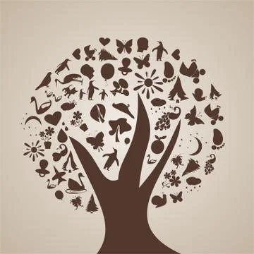 The tree of thoughts Stock Illustration