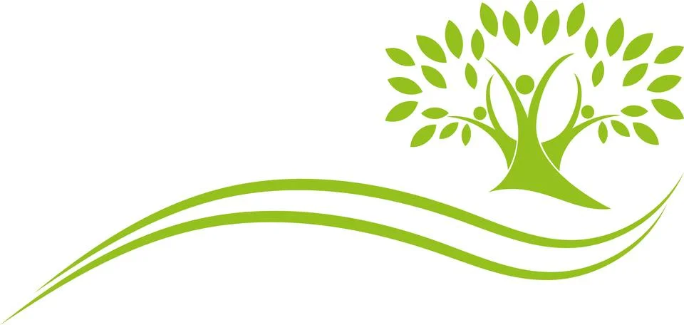 Tree, three people as a tree, alternative practitioner, gardener, background Stock Illustration