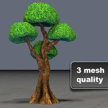 Tree Toon Ficus 3 mesh 3D Model