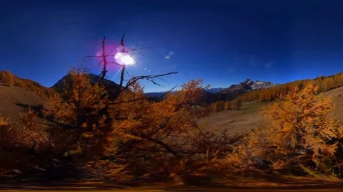 Tree Top 360Video View in the Alps in Autumn/Fall Stock Footage 170499191