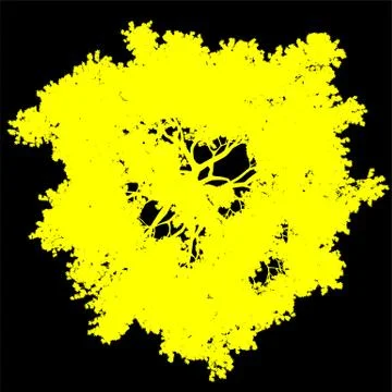 Tree top view silhouette isolated - yellow - vector Stock Illustration