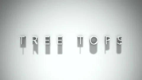 Tree Tops 3D title animation with shadows on a white background Stock Footage 296719615