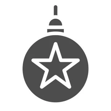 Tree toy solid icon. New year decoration vector illustration isolated on white Stock Illustration