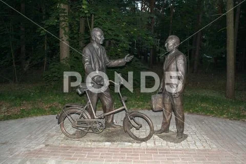 Tree Transportation Plant full length human representation male likeness bicycle Stock Photos