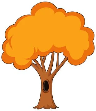 Tree with tree hole cartoon style isolated on white background Stock Illustration