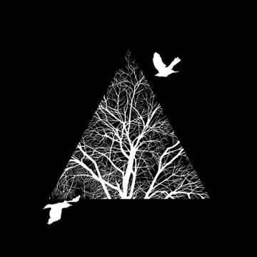 Tree trimmed in a triangle Stock Illustration