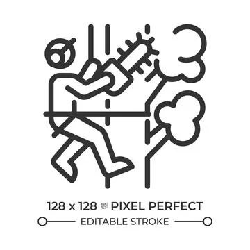 Tree trimming linear icon Stock Illustration