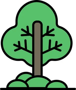 A tree with a trunk and branches Stock Illustration
