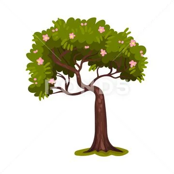 Tree with Trunk and Lush Crown or Foliage as Forest Element Vector Illustration Stock Illustrationen
