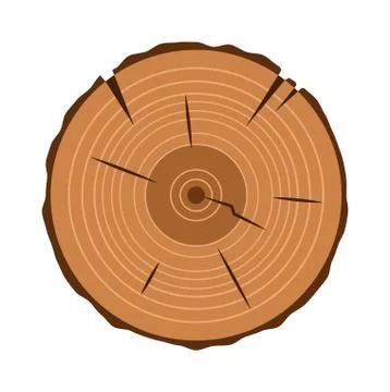 Tree trunk cross section, isolated on white, clipping path included Stock Illustration