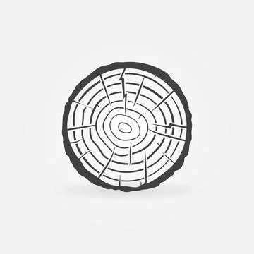 Tree Trunk Cross Section with Rings vector concept icon イラスト素材