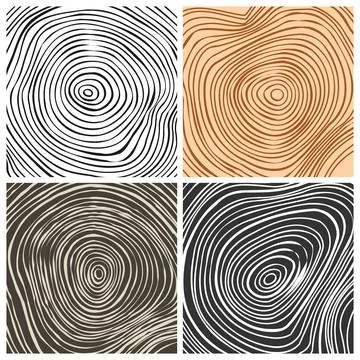 Tree trunk cut textures, pine or oak slice. Sawn timber, wood. Brown wooden Illustrazione stock