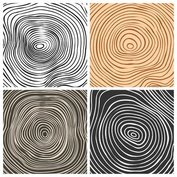 Tree trunk cut textures, pine or oak slice. Sawn timber, wood. Brown wooden Illustrazione stock