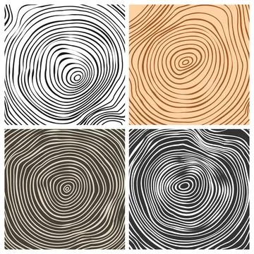 Tree trunk cut textures, pine or oak slice. Sawn timber, wood. Brown wooden Illustrazione stock