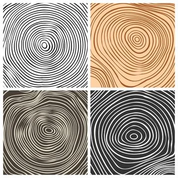 Tree trunk cut textures, pine or oak slice. Sawn timber, wood. Brown wooden Stock Illustration