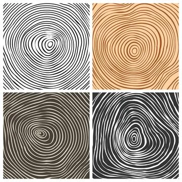 Tree trunk cut textures, pine or oak slice. Sawn timber, wood. Brown wooden Stock Illustration