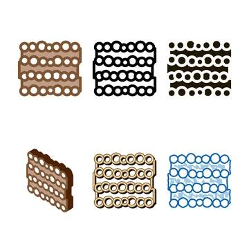 Tree trunk heap icon vector outline range Stock Illustration