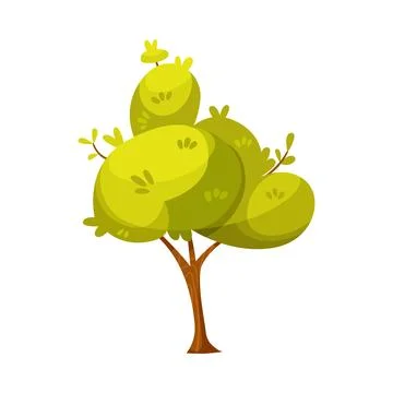 Tree with Trunk as Landscape Element Vector Illustration Stock Illustration