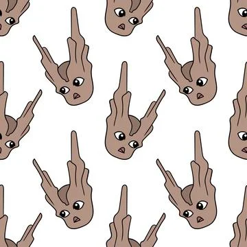 Tree trunk monster seamless pattern textile print. repeat pattern background  Stock Illustration