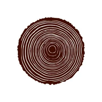 Tree trunk with rings. Annual tree growth rings. vector illustration isolated Stock Illustration