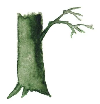 Tree trunk with roots Stock Illustration