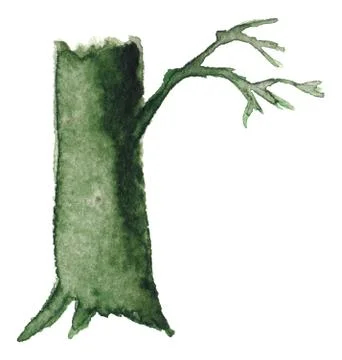 Tree trunk with roots Stock Illustration
