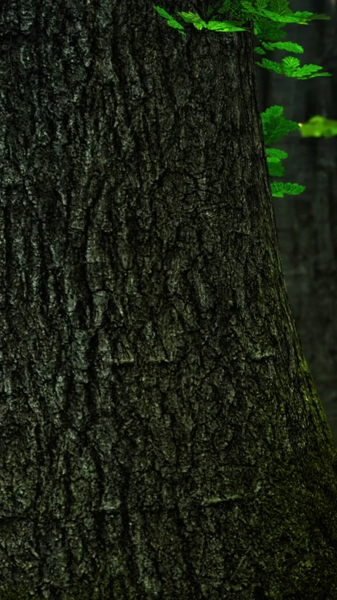 Tree trunk with rough texture in a forest during daylight hours Stock Footage 341971041