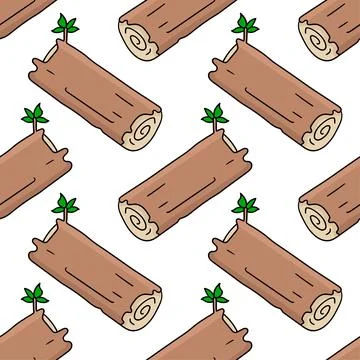 Tree trunk seamless textile print. repeat pattern background design Stock Illustration