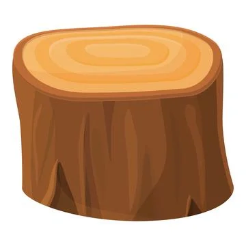 Tree trunk section icon, cartoon style Stock Illustration