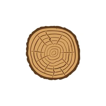 Tree Trunk Slice with Rings vector concept colored icon Stock Illustration